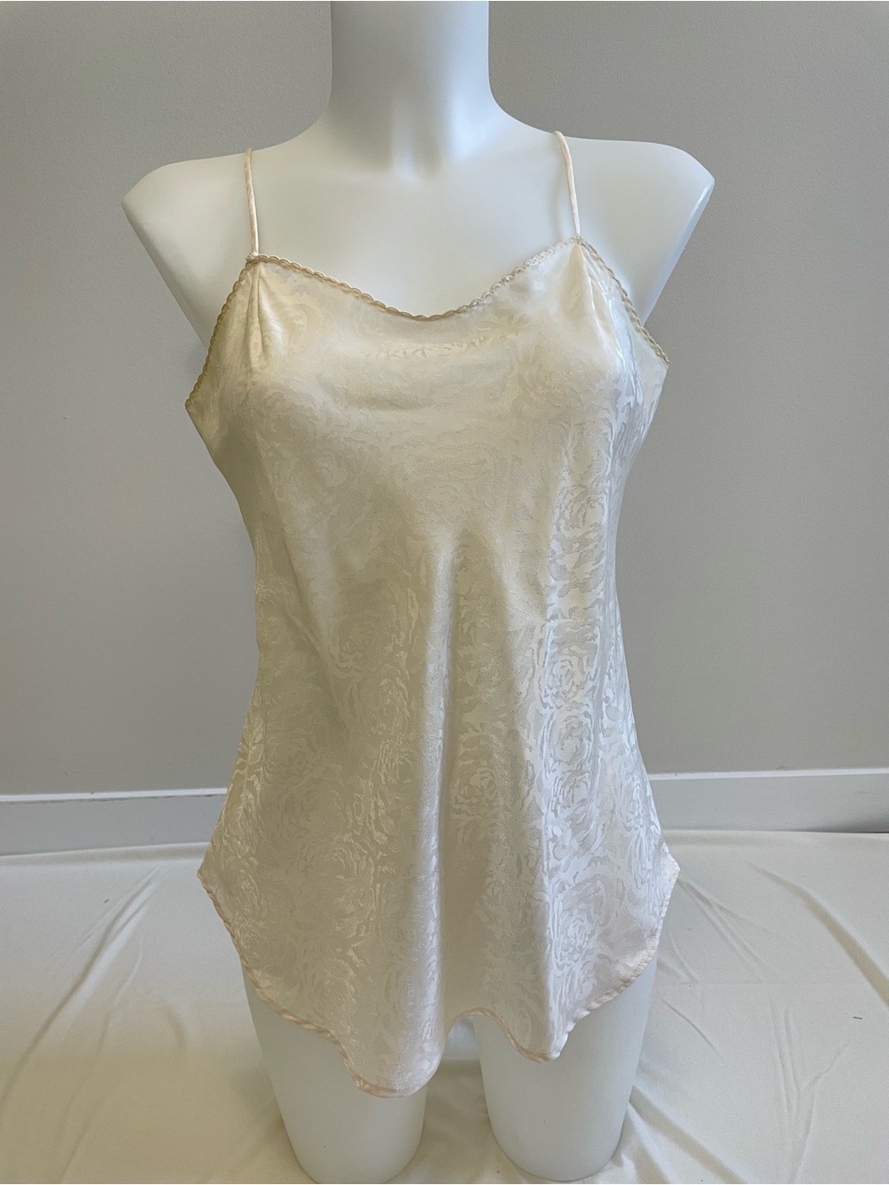 Silky Ivory Satin Camisole Top